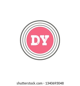 DY  Initial Handwriting logo template vector