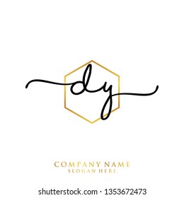 DY Initial handwriting logo template