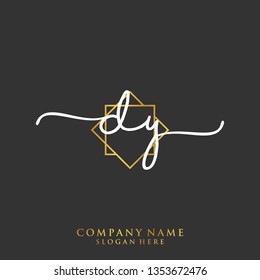 DY Initial handwriting logo template
