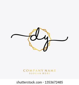 DY Initial handwriting logo template