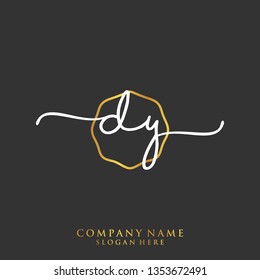 DY Initial handwriting logo template