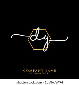 DY Initial handwriting logo template