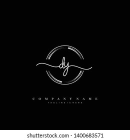 DY initial handwriting logo template vector