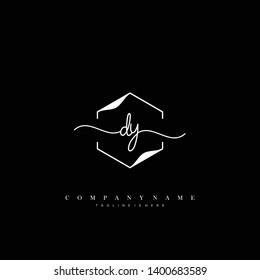 DY initial handwriting logo template vector