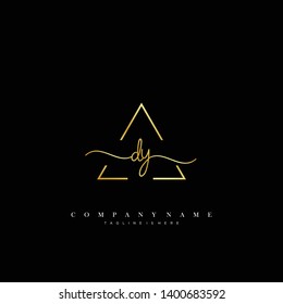 DY initial handwriting logo template vector