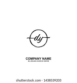 DY Initial handwriting logo template vector