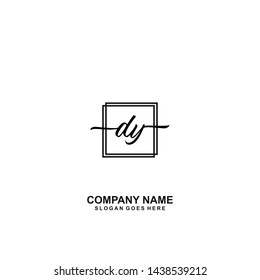 DY Initial handwriting logo template vector