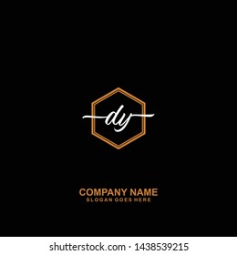 DY Initial handwriting logo template vector