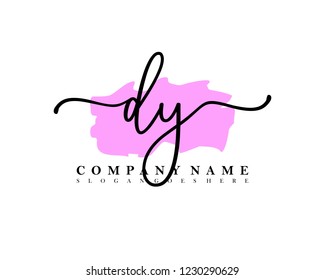 DY Initial handwriting logo vector