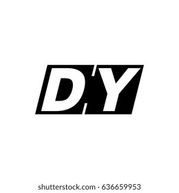 DY initial letter logo square black