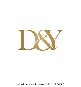 D&Y Initial logo. Ampersand monogram golden logo