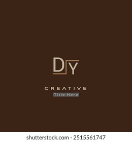 Logotipo de letras elegantes y modernas iniciales de DY.