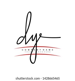 DY initial signature logo. handwriting logo template vector,