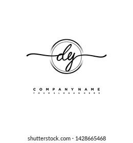 DY initial signature logo. handwriting logo template vector,