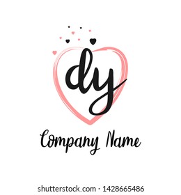 DY initial signature logo. handwriting logo template vector,