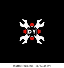 DY Initials Vektor Stok Otomotif Logo Design