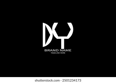 DY letter logo creative design. DY unique design. DY creative initials letter logo concept. DY letter logo design on black background.