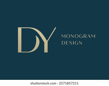 DY letter logo icon design. Classic style luxury initials monogram.