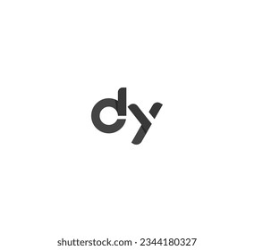 DY, DY letter minimalist logo design template.