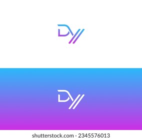 DY, DY letter minimalist logo design template.