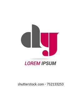 DY  lettering Logo vector isolated on white background