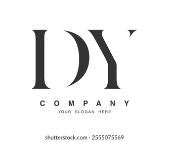 DY logo design. Initial letter d and y serif font style. Creative classic company name typography. Trendy logotype or identity. Vector illustration.
