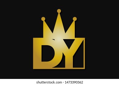 dy logo with gold crown