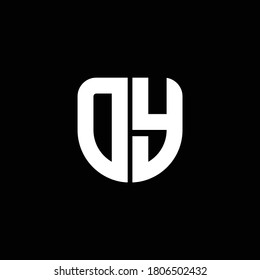 monograma del logotipo de dy con plantilla de diseño de pantalla circular