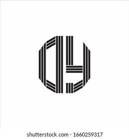 DY Logo monogram outline style linked isolated on white background