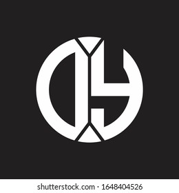 DY-Logo-Monogramm mit einem Stück-Kreis-Farbband-Stil