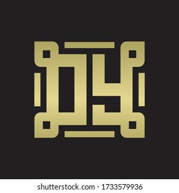 DY Logo-Monogramm mit Design-Vorlage für die Linie