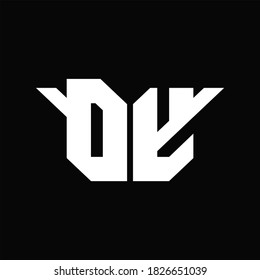 DY Logo monogram with single wings design template on black background