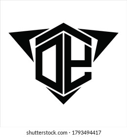 DY Logo monogram with wings arrow around design template on white background