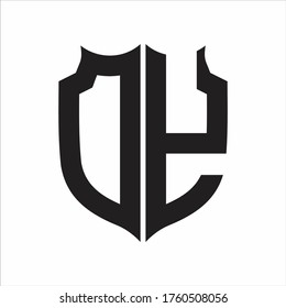 DY Logo Shield style Monogram design template on white background