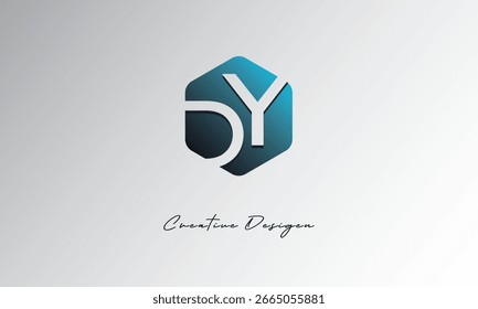 DY Minimal Polygon Shape Abstract Negative Space Symbol for Branding Use"
