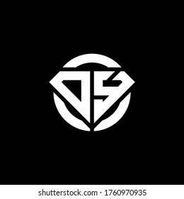 DY monogram logo with diamond shape and ring circle rounded design template