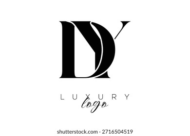 Logotipo de la tipografía del monograma de la letra de DY Serif para la identidad elegante de la marca de Premium