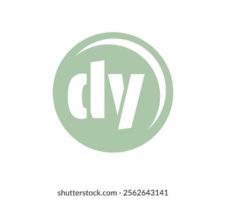 DY sport emblem or team logotype. Ball logo with a combination of Initial letter D and Y for balls shop, sports company, training, club badge. Vector illustration.