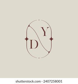 DY wedding classic in elegant monogram with high quality professional design that will print well
