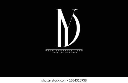 DY YD abstract vector logo monogram template