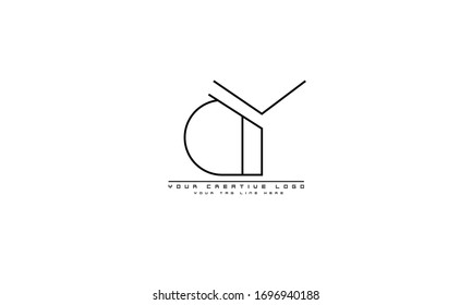 DY YD abstract vector logo monogram template