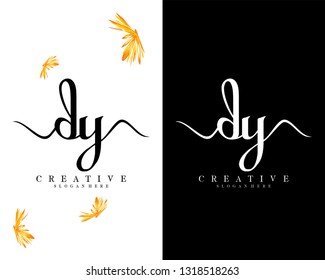 dy, yd creative handwriting logo design vector