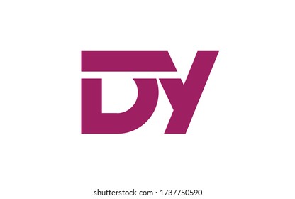 DY or YD Letter Initial Logo Design, Vector Template