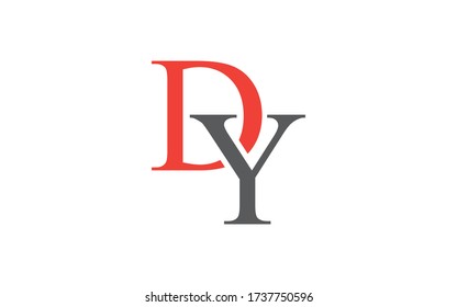 Diseño inicial de logotipo DY o YD, plantilla de vector
