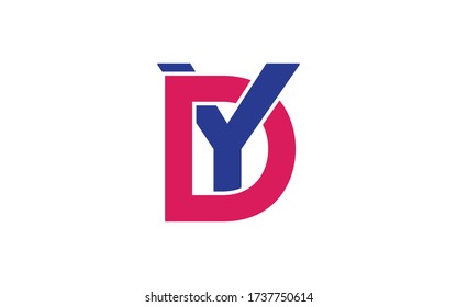 DY or YD Letter Initial Logo Design, Vector Template