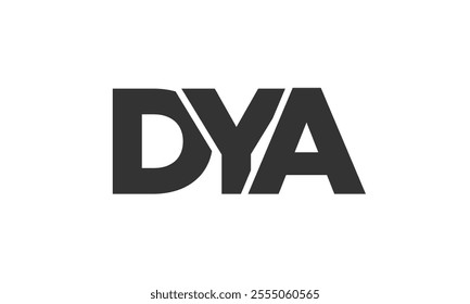 DYA logo design template with strong and modern bold text. Initial based vector logotype featuring simple and minimal typography. Trendy company identity ideal for businesses brand presence.