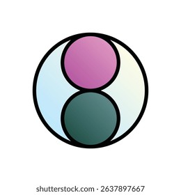 Dyad. Editable vector icon, coloured with outlined stroke.