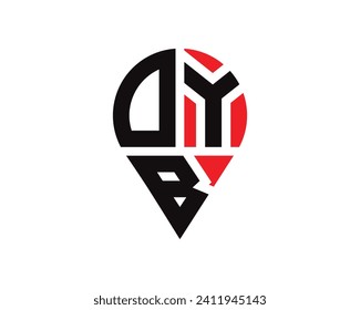 DYB letter location shape logo design