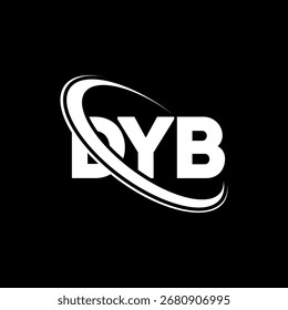 DYB-Logo. DYB-Buchstabe. Logo-Design für DYB-Buchstaben. Initialen DYB-Logo mit Kreis und Großbuchstaben-Monogramm-Logo verbunden. DYB-Typografie für Technologie, Business und Immobilien Marke.