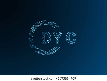 Diseño de Vector de logotipo de letra de polietileno baja DYC. Diseño de logotipo de poliéster inferior DYC. DYC diseño único de logotipo de baja poli.